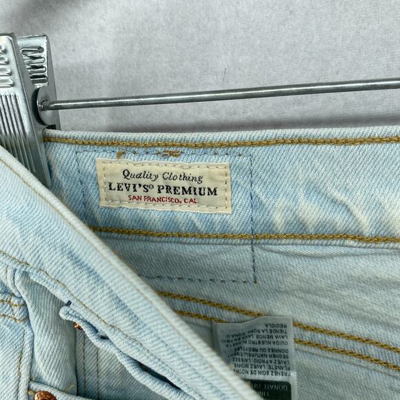 LEVIS Jeans Womens 25x28 Premium Denim Wedgie Straight Ankle Button Fly Blue - Picture 8 of 16